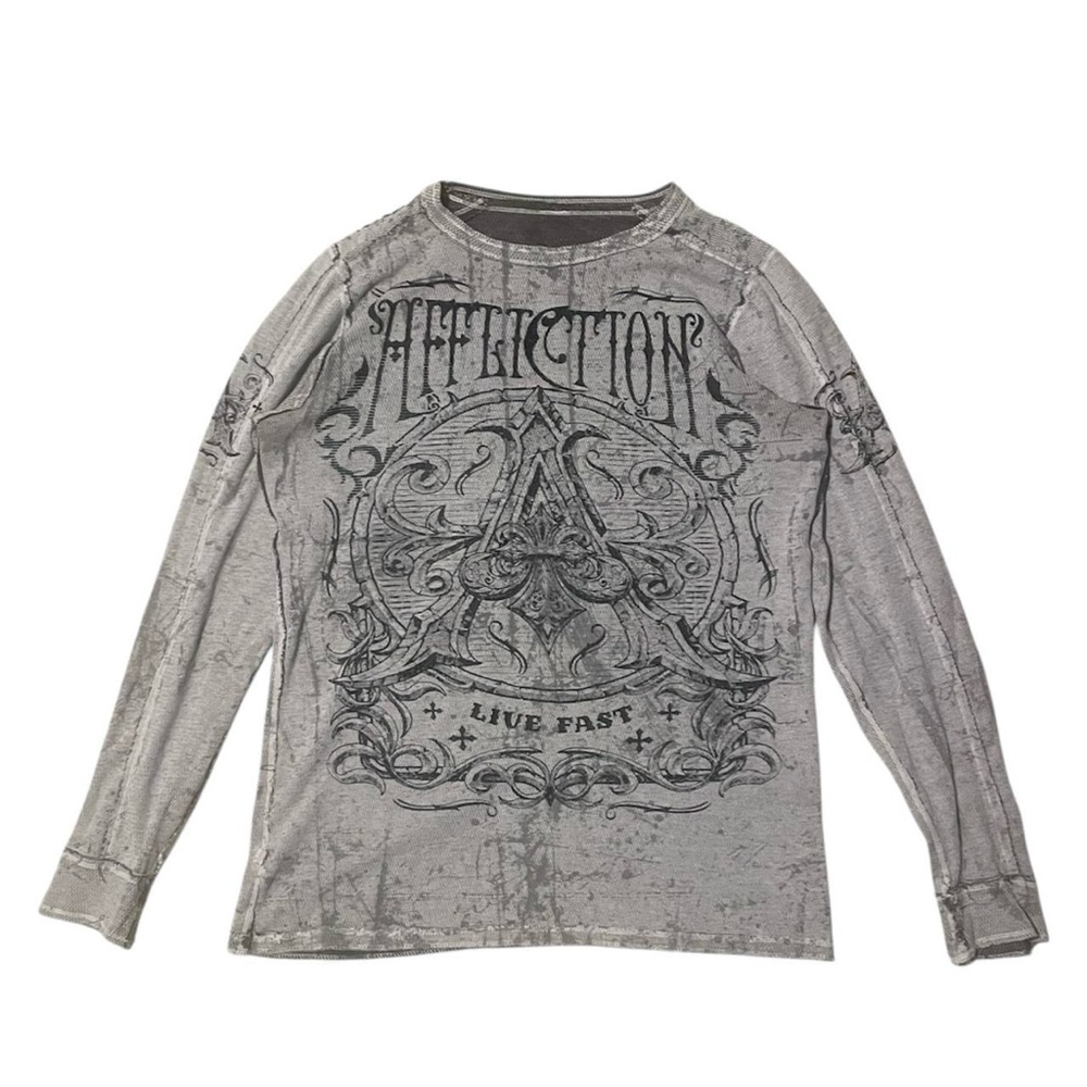 affliction reversible graphic thermal top size large